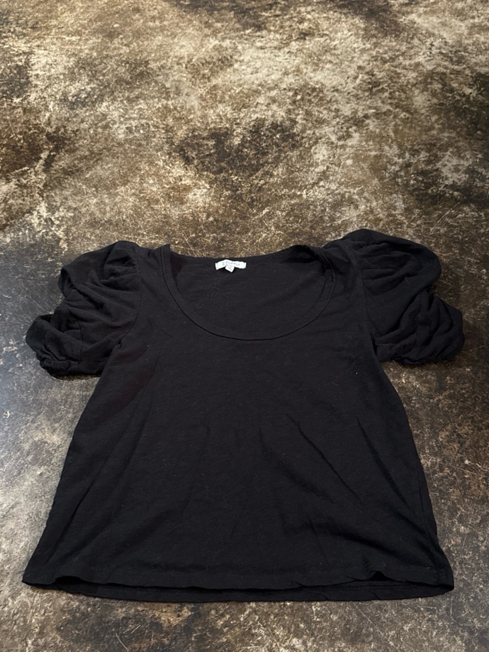 Z Supply Black Puff Sleeve Scoop Neck Tee
